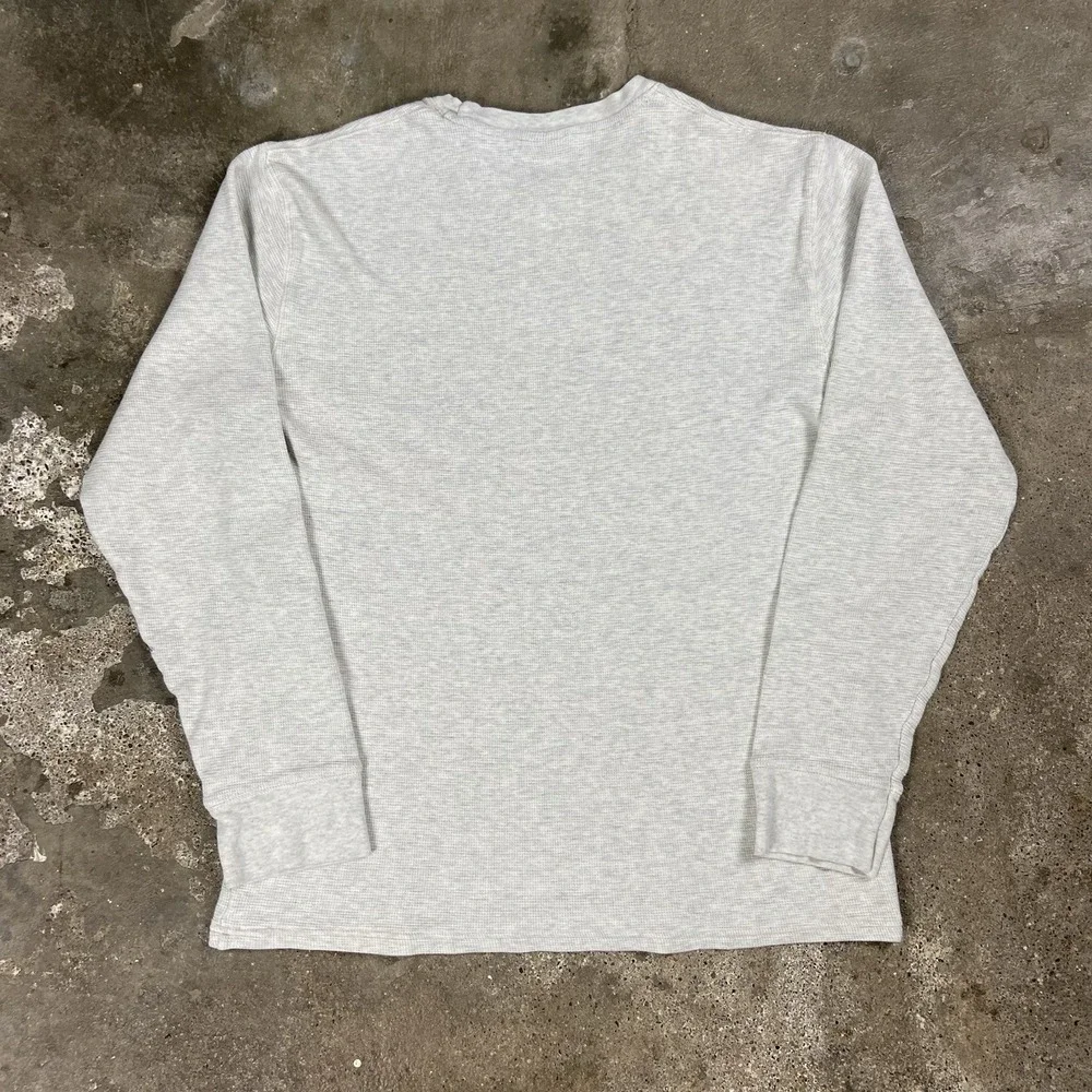 Polo Ralph Lauren Sleepwear Thermal Shirt Size Large Gray Waffle Knit Crewneck